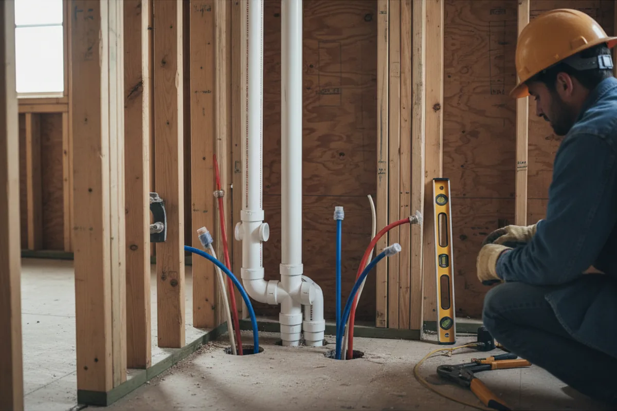 Drain and supply rough-in during Garbage Disposal Repair in San Rafael